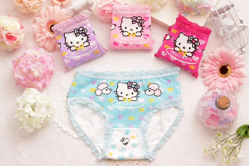 4pcs Barbie Underwear for Kids Cute Girl Hello Kitty Underpants Briefs Sanrio Boxers Creativity Minnie Pattern Clothes Gift