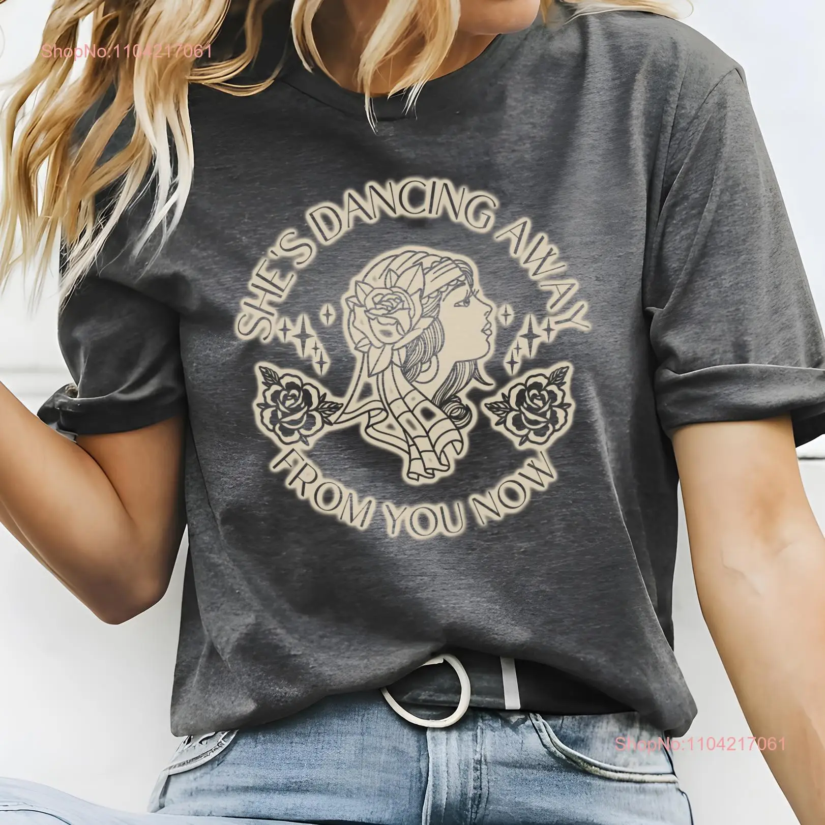 Song Gypsy Inspired Vintage Style T Shirt Garment Dyed long or short sleeves