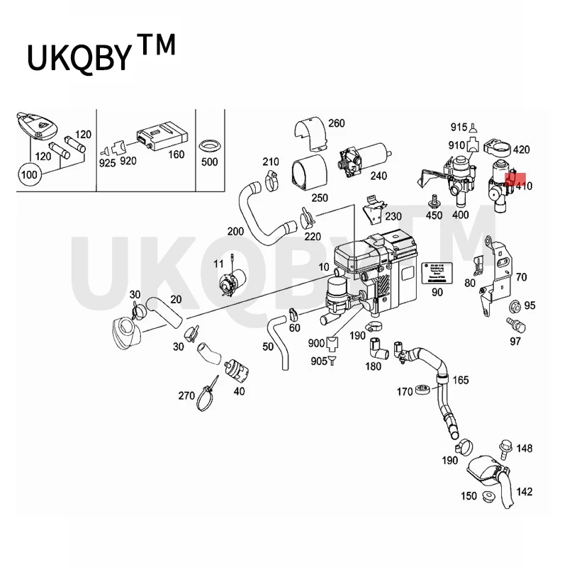 Me rc ed es be nzc250 w204 347 C 250 CG I/C 250 Class50 cooler 330 independent heating device valve