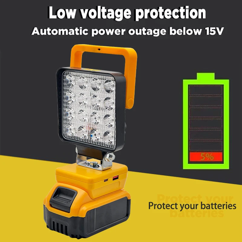 ملحقات الإضاءة لديوالت لماكيتا بطارية ليثيوم لبوش لميلووكي لبطارية M18 ضوء العمل الشعلة مصباح التخييم #5