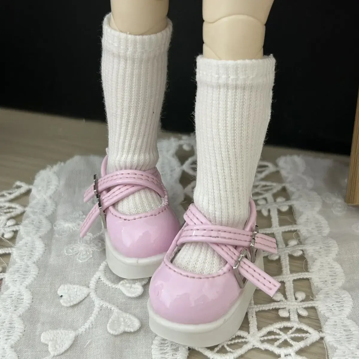 1/4 1/6 Doll's Shoes for 45/30cm Bjd Doll Size 6*2.5cm or 4.5*2.2cm Thick Soled Round Toe Shoes Toy Doll Accessories, No Doll