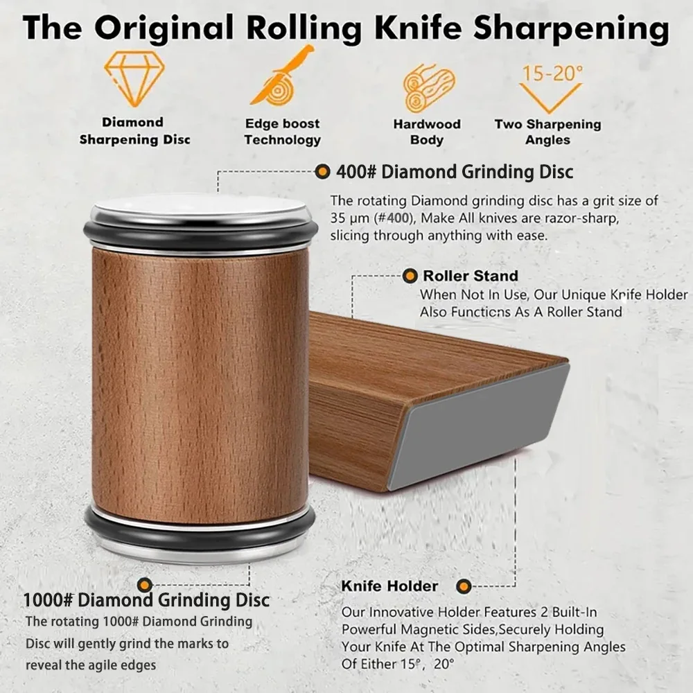 Upgraded Suitable Professional Knife Sharpener Tools Roller Sharpener Accessories Kitchen Oilstone Agate Diamond Stone Whetstone