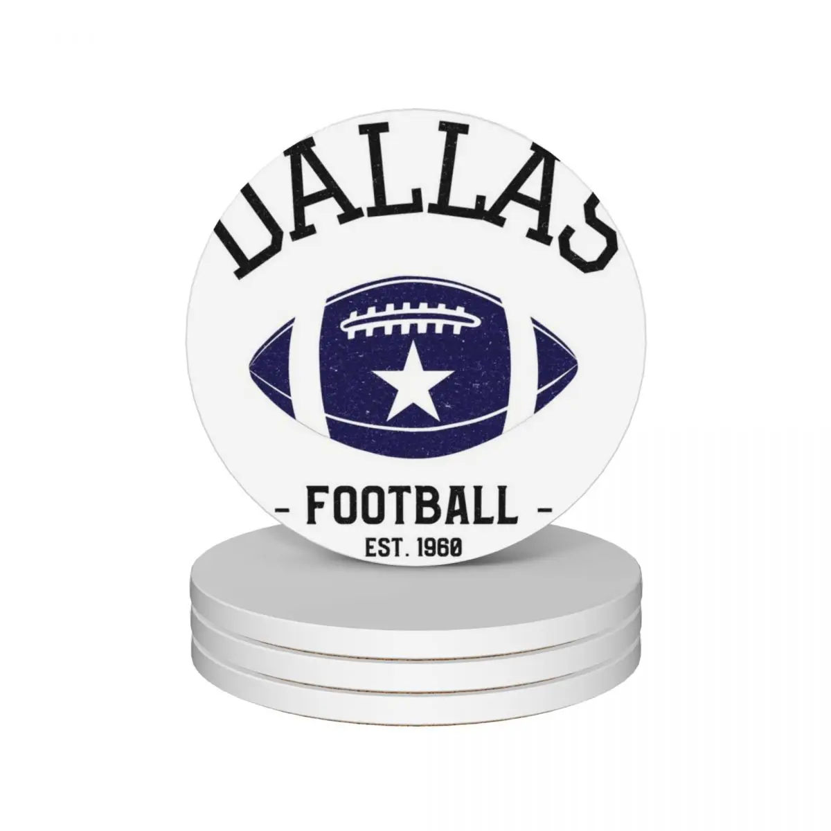 

Vintage Dallas Football Sports Team Gift T-Shirt Ceramic Coasters (Set of 4) cup holder customized personalize Coasters