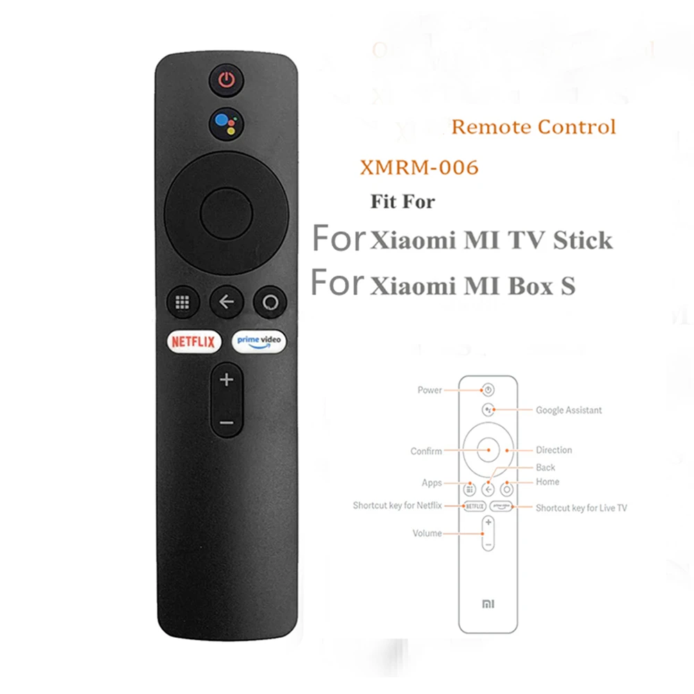 Dla Xiaomi MI Box S XMRM-006 dla MI TV Stick MDZ-22-AB MDZ-24-AA inteligentne TV, pudełko z pilotem