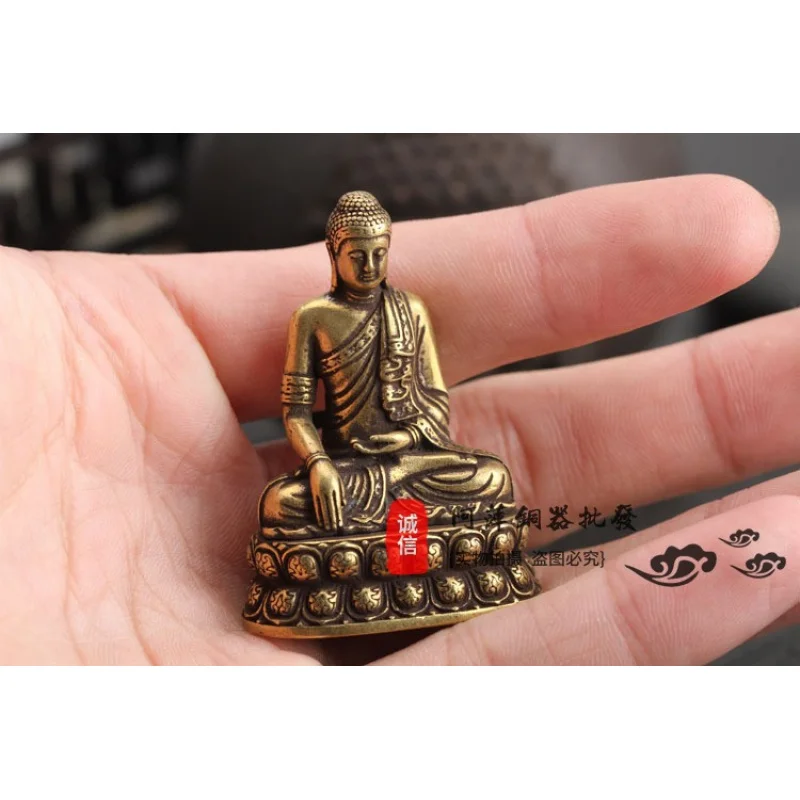 Antique Antique Sakyamuni Buddha Statue Small Brazen Buddha Retro Brass-Inch Buddha Portable Pocket Buddha Ornaments Free Shippi