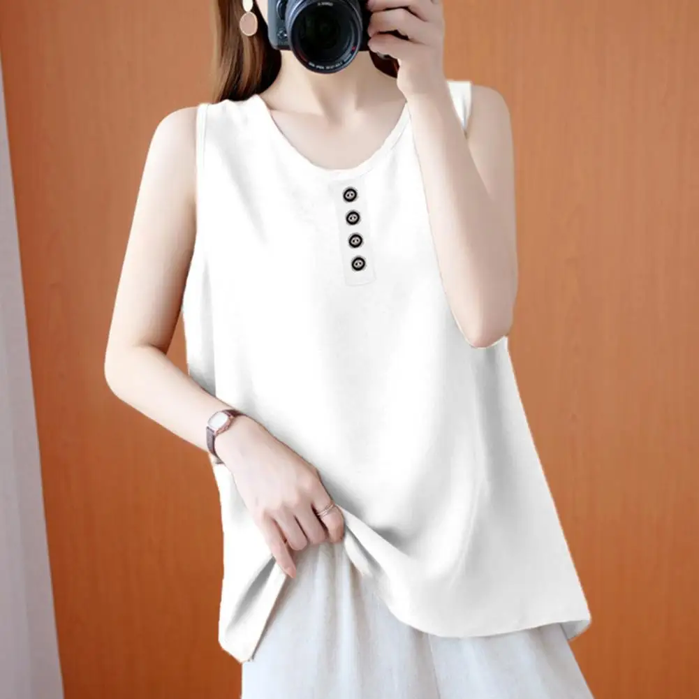 

Elastic Women Tank Top Stylish Women's Sleeveless Tank Tops for Casual Wear Parties Holidays Loose Fit O-neck for Breathable