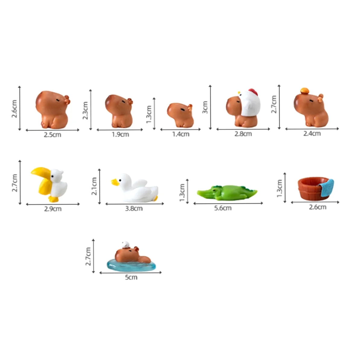 

ABIY Mini Resin Capybaras Ornaments Tiny Animal Figurine Miniature Capybaras Figurine Birthday Cake Topper Animal Figurine