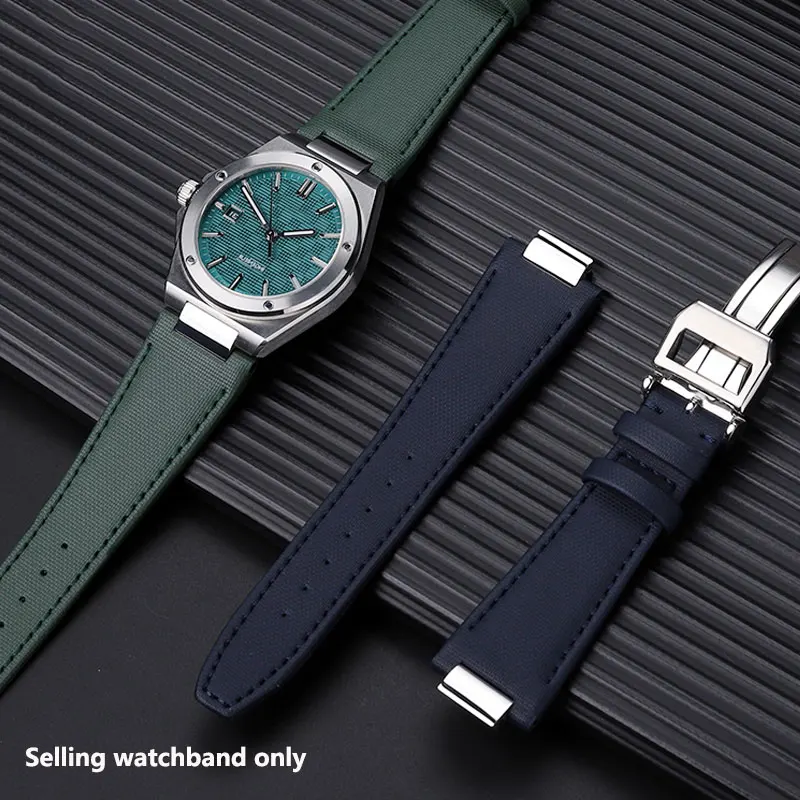 変更されたナイロンパターンの時計、本革の底、アクセサリー、iwcエンジニアシリーズに適合、24mm、iw328903、iw328901