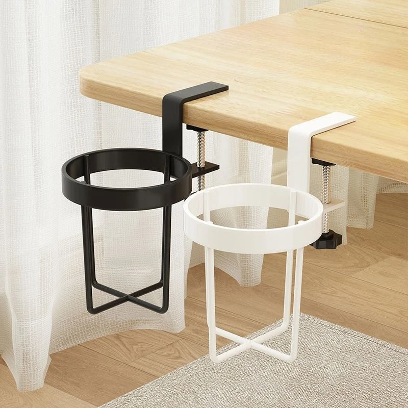 Soporte para vasos de escritorio, estante Universal fijo para tazas de café, botellas de agua, abrazadera para tazas, estante de almacenamiento en la mesa, 1 ud.