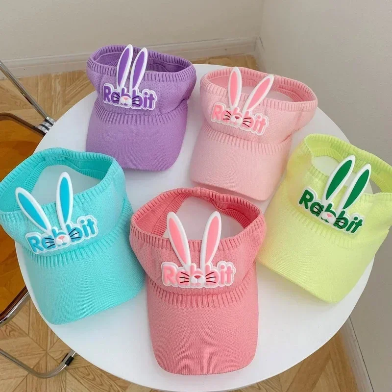 New Kids Sun Hats Children Summer Visors Cute Rabbit Wings Bunny Hat Summer Hat for Kids Boys Girls Hats 3-12years Old