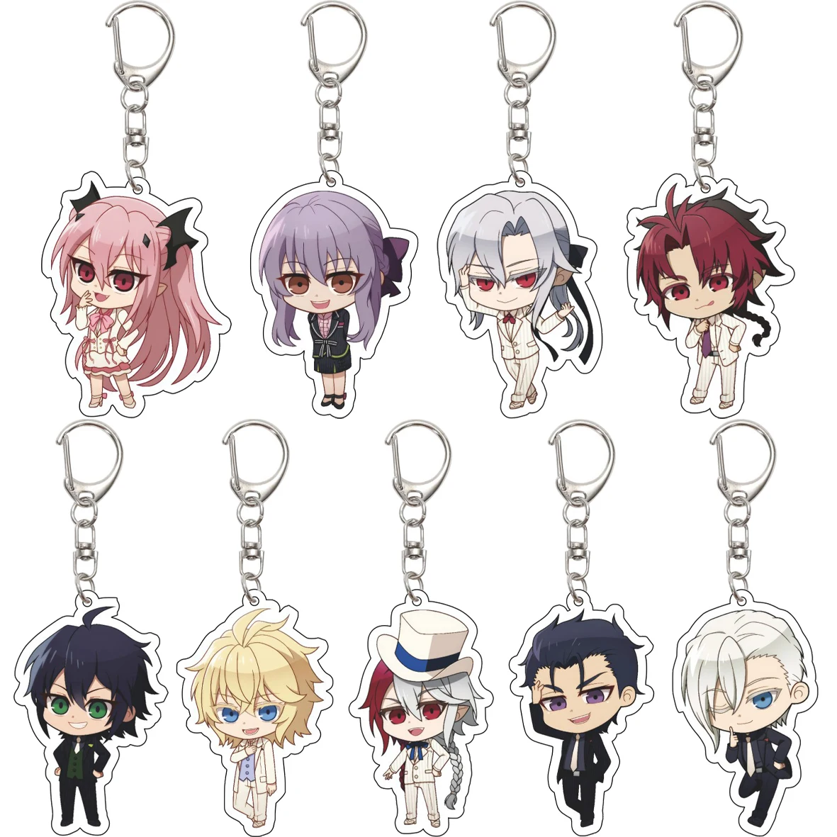 55MM Anime Seraph of the End ‌   Guren Ichinose Krul Tepes Yuichiro Hyakuya Shinoa Hiiragi Crowley Eusford Acryl-Schlüsselanhänger Geschenke
