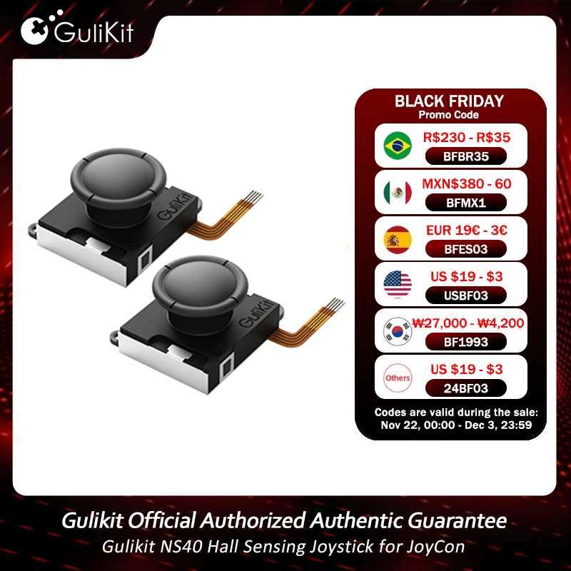 Gulikit Hall Sensing Joystick for JoyCon Replacement No Drifting Electromagnetic Stick for Nintendo Swicth Wholesale