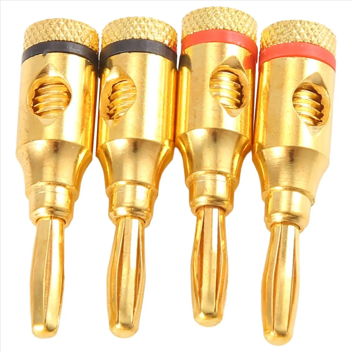 SCLS 4 x 4mm Banana Plugs For Speaker Cable connections / Gold Plated