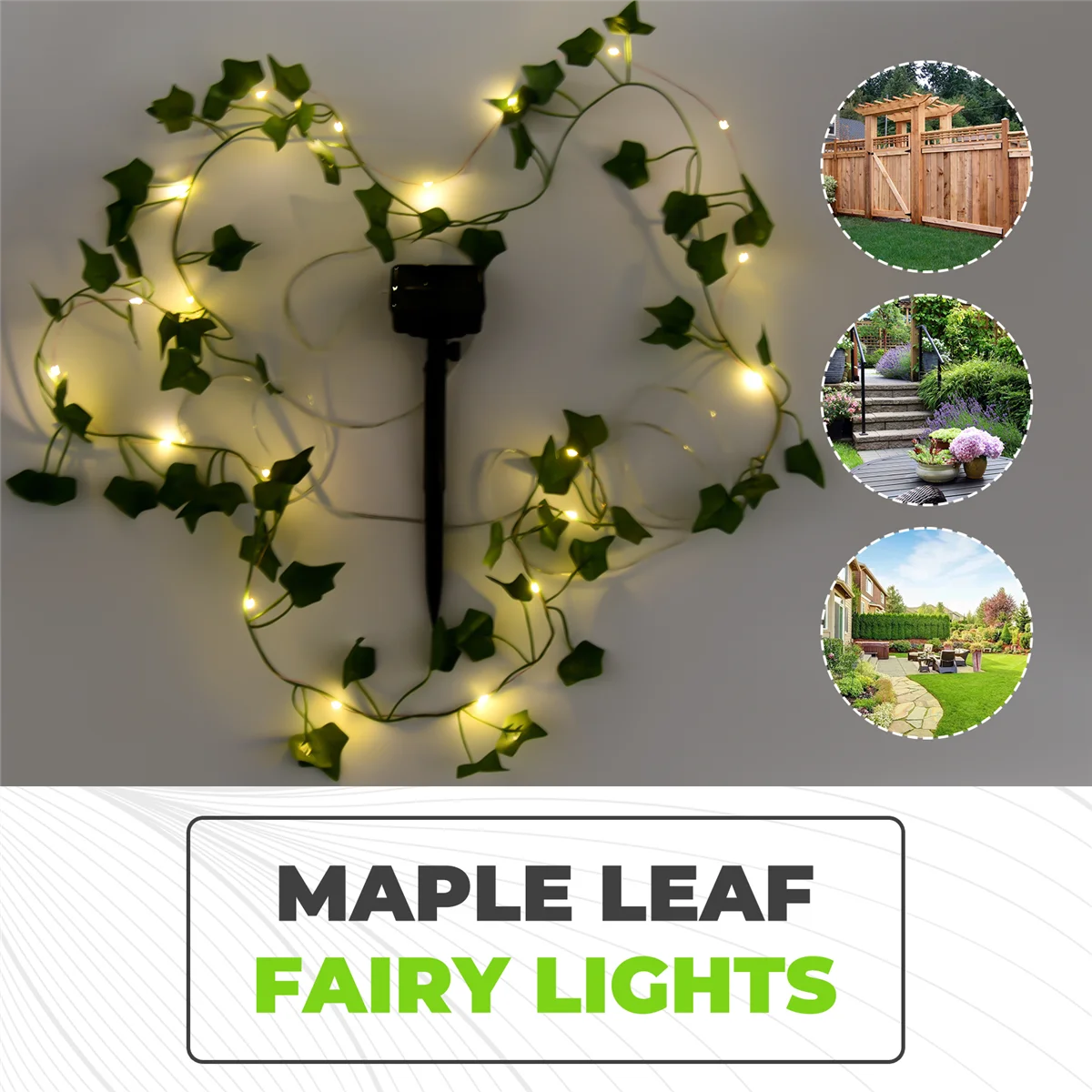 ABJS Солнечные фонари Кленовый лист Гирлянды Водонепроницаемая уличная гирлянда Солнечная лампа Рождество для украшения сада-2M 20LED