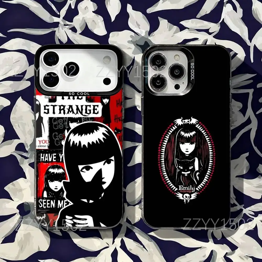 

E-Emily The Strange Black Cat Phone Case For iPhone 17,16,15,14,13,12,X,8,Pro,Max,Plus,SE4,Air,Mini HD Black IMD Matte