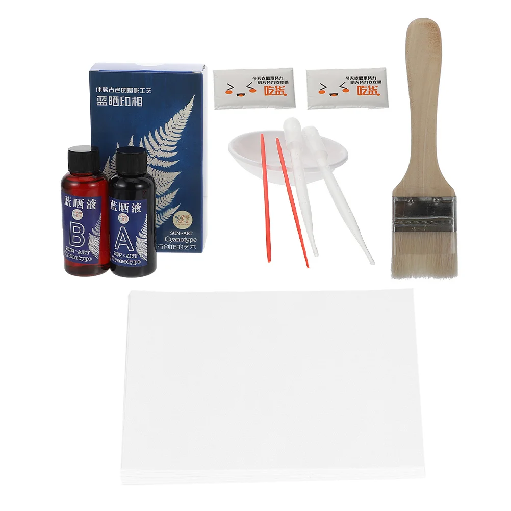 1 مجموعة 1 مجموعة Cyanotype لتقوم بها بنفسك عدة مواد الطباعة الزرقاء أصباغ السائلة أدوات عملية الحرف صنع لوازم المنزل Diy بها بنفسك المشاريع #1