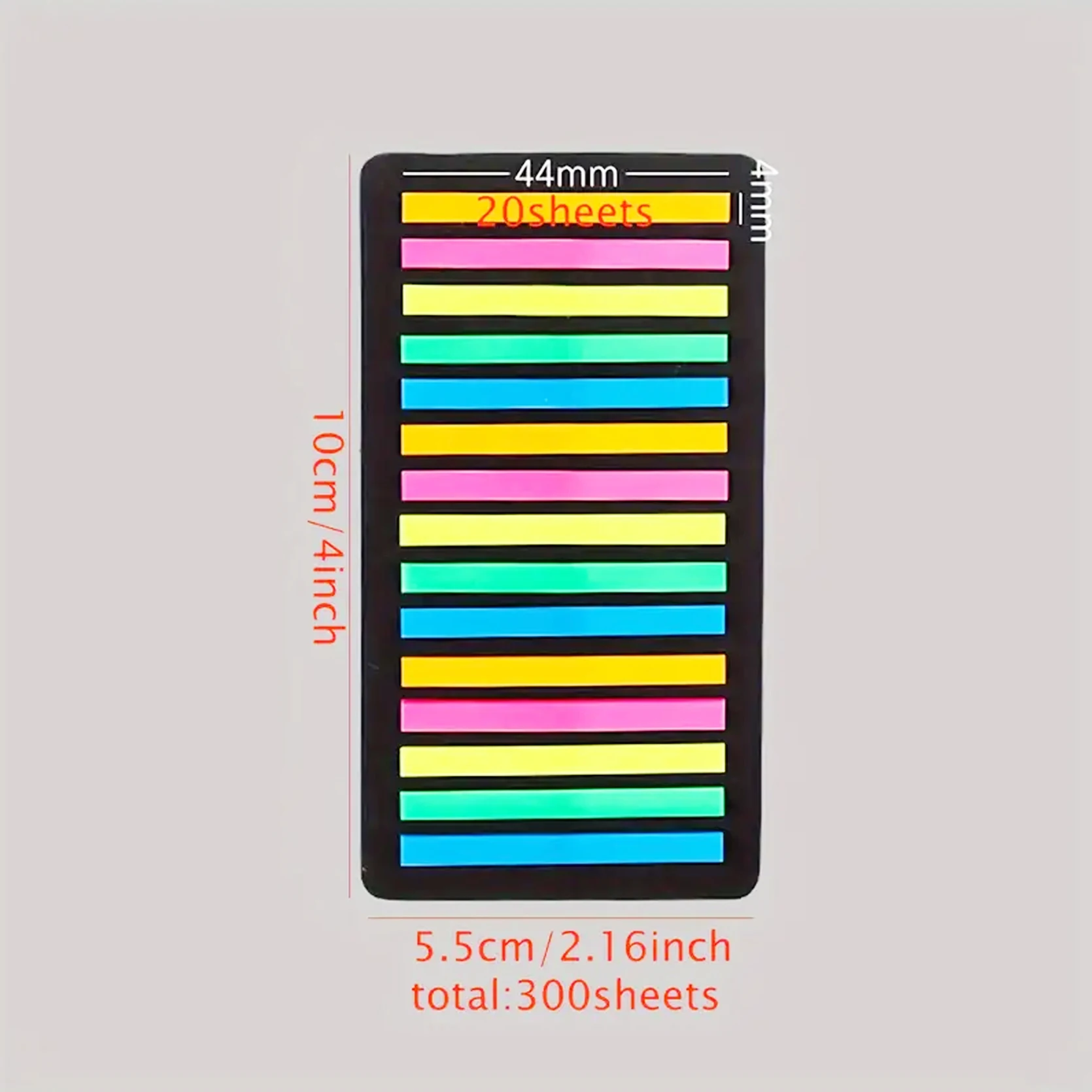 6 Packs Neon Color Thin Sticky Strips, Transparent Self-Adhesive Page Markers, Colorful Index Tabs for Books, Office & School