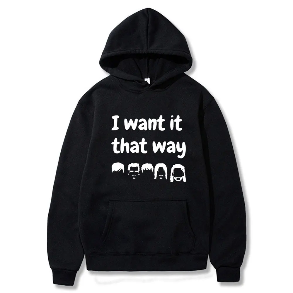 Backstreet Boys I Want It That Way Hoodie Men's Oversized Sweatshirt Male Vintage Streetwear Boy Band Bsb Group Pop Music Hoody