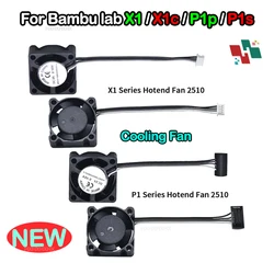 3D Printer Upgrade X1/X1C P1P/P1S For Bambu Lab Metal Hotend With Cooling Fan 0.2/0.4/0.6/0.8mm Hardened Brass Copper Nozzle