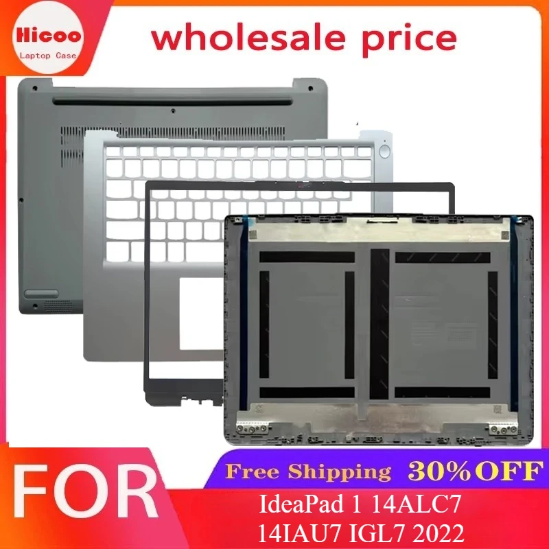 For IdeaPad 1 14ALC7 14IAU7 IGL7 2022 Replace Laptop Rear Lid Top Case Front Bezel Palmrest Bottom Case Computer LCD Back Cover