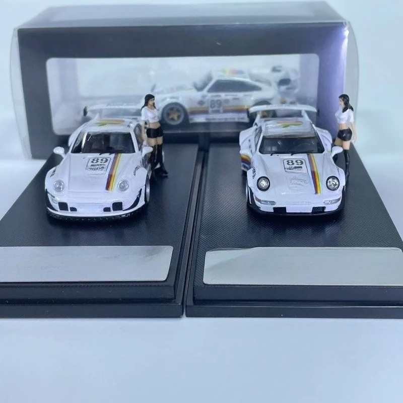 For MC1:64 Porsche RWB964 993 High Tail Skeleton Alloy Car Model Simulation Ornament High-end