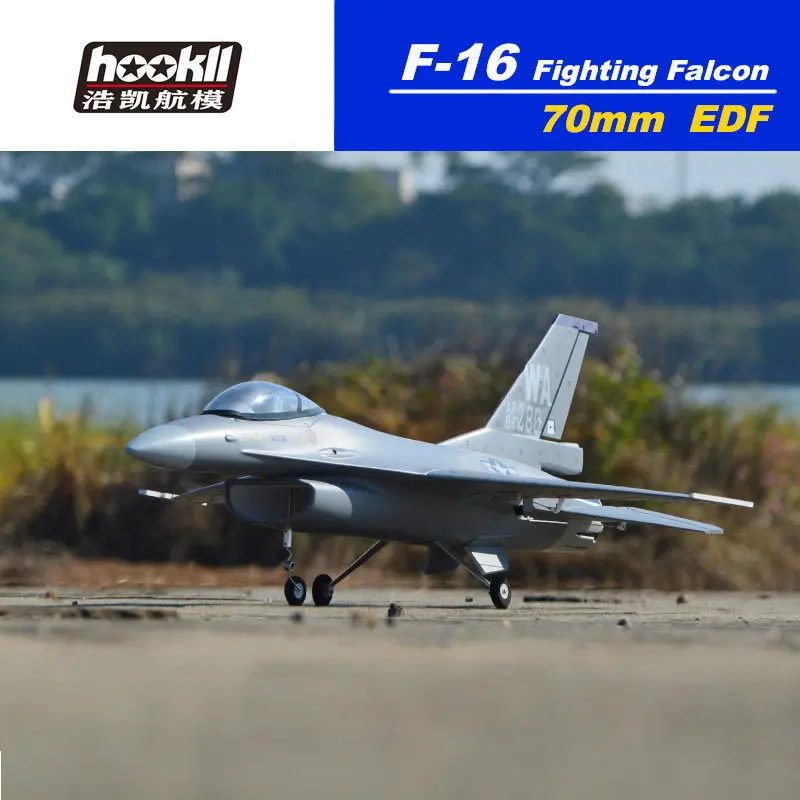 HOOKLL 70mm Ducted F16 Entry-Level Simulated RC Aircraft,The Fixed Wing Can Be Hand-Thrown With Violent Power Good Sound Effects