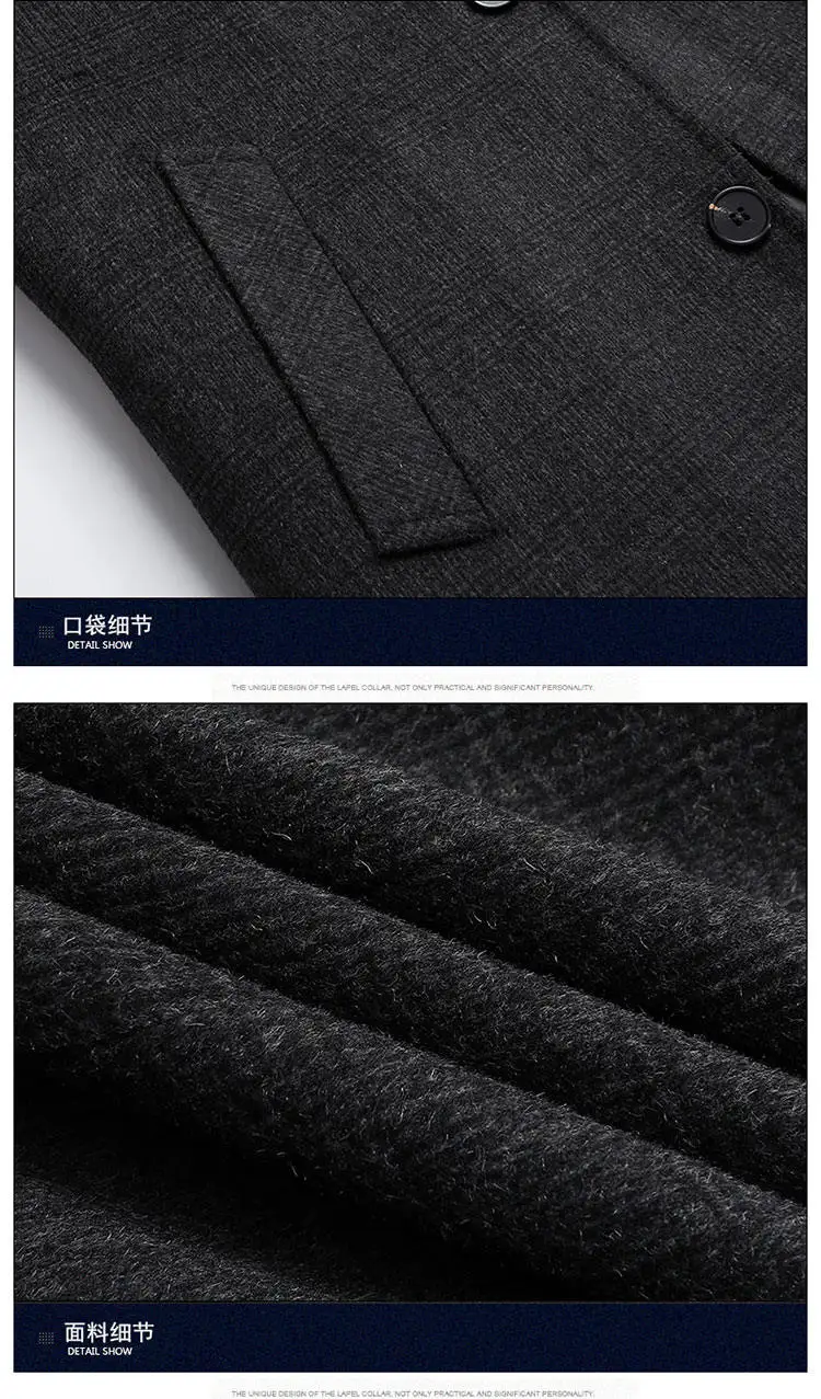 2026 new arrival winter removable down liner wool coat,mens fashion thicken warm parkas trench coat casual woolen jackets men