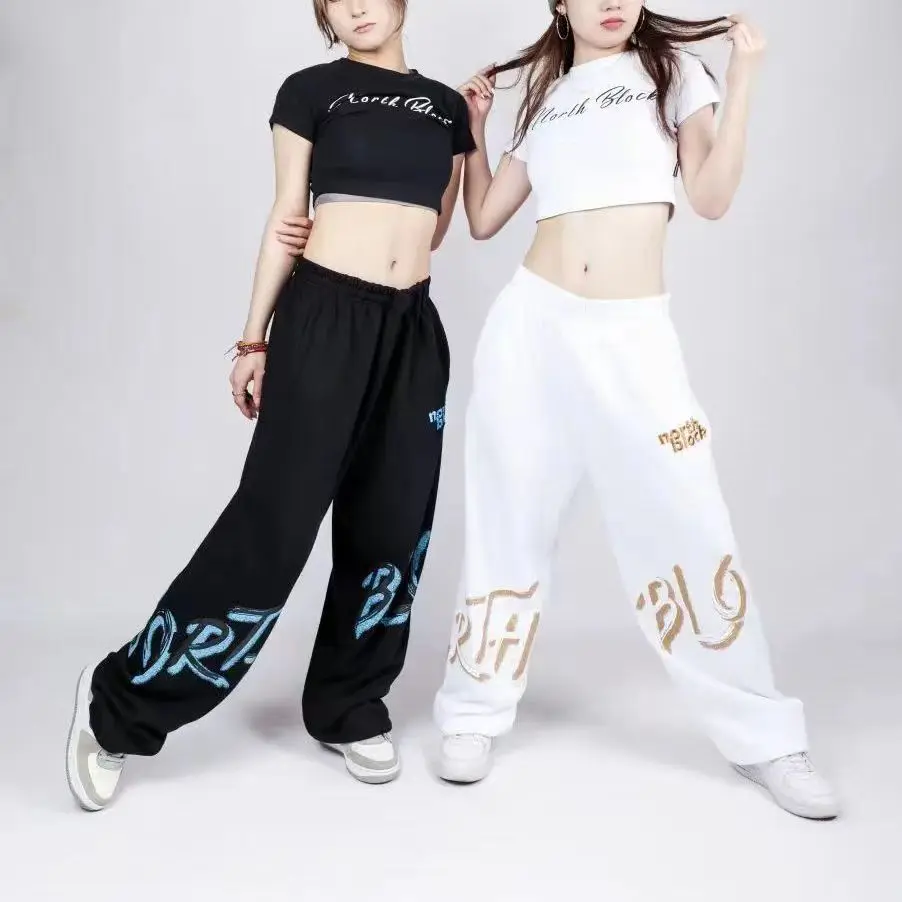 

Женские брюки High Street с завязками, уличные брюки с индивидуальным принтом для женщин, новые летние длинные брюки в стиле хип-хоп