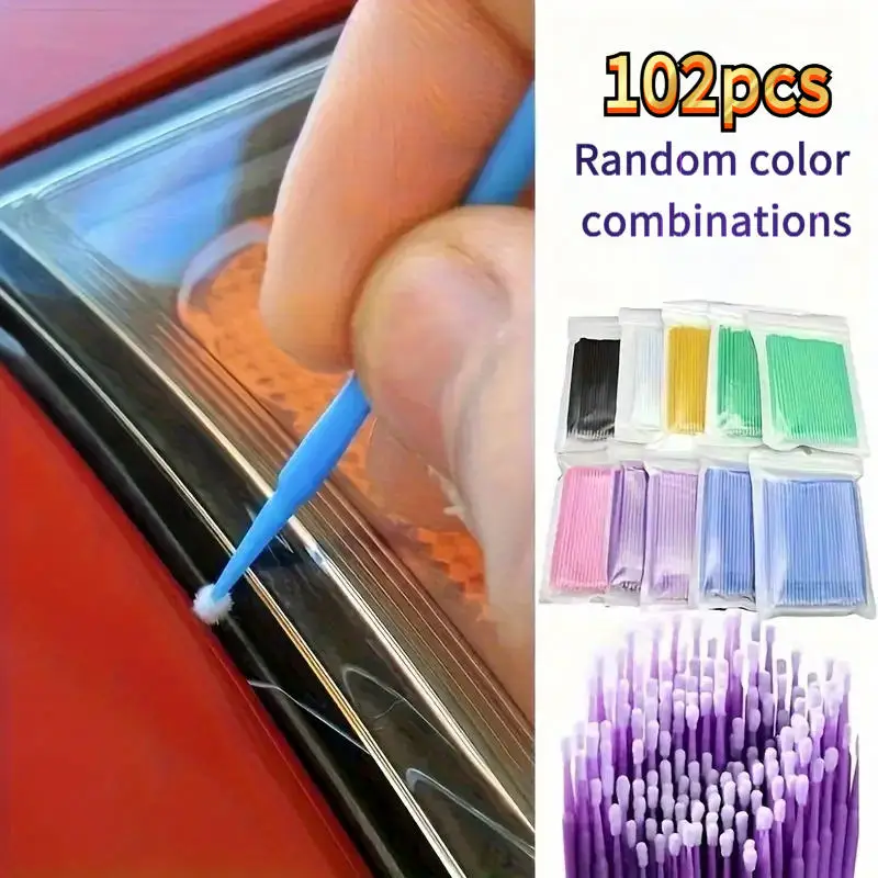 

100 шт. одноразовых микроаппликаторов-кисточек, многофункциональные мини-тампоны для чистки, инструмент для наращивания ресниц и макияжа