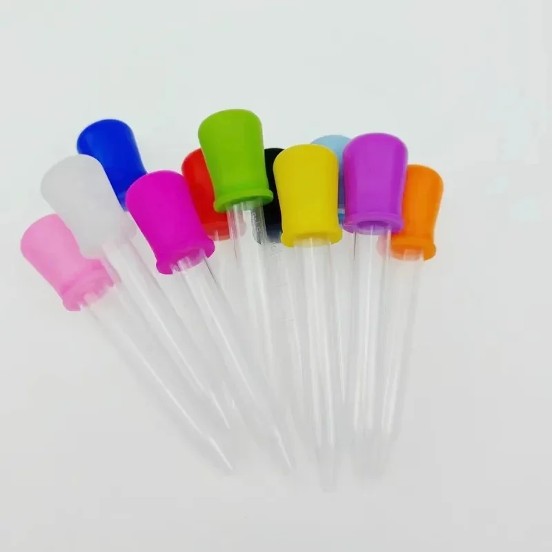 3-21pcs 5ml Small Silicone Plastic Pipette Dropper Feeding Medicine Liquid Eye Ear Pipette Dropper Lab Experiment Toys Gift view 6
