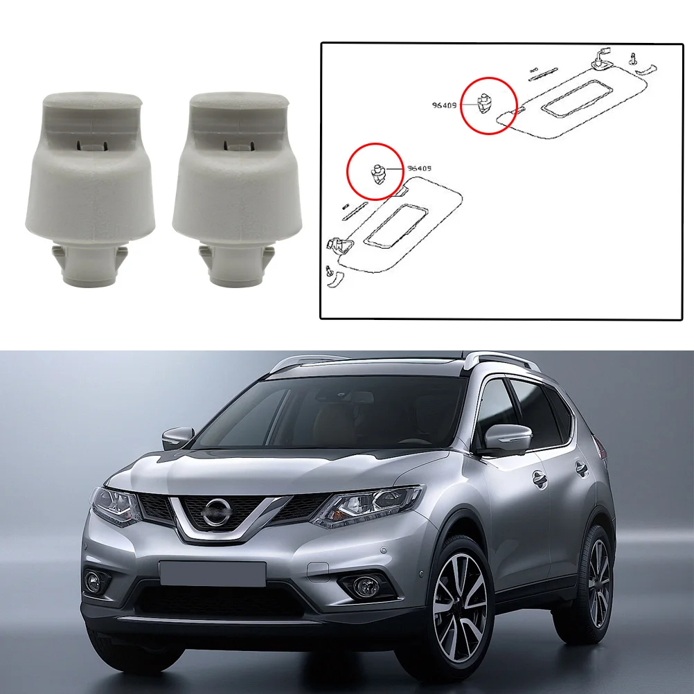 2Psc Car Sun Visor Clip Retainer LH RH For Nissan X-Trail T32 Altima Murano Pathfinder Teana Rogue  Titan Armada Renault Koleos