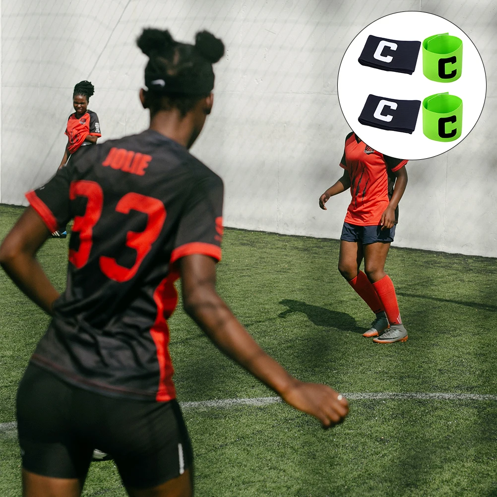 

4pcs Reusable Captain Armbands Non-Slip Football Arm Bands Wear-Resistant Professional Basketball Bands Portable Soccer