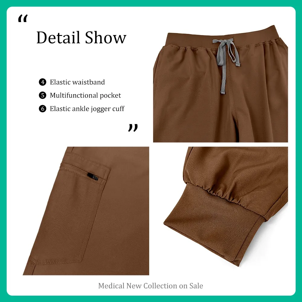 Damska odzież robocza Salon kosmetyczny Spa Ubrania Kombinezony chirurgiczne Strój dla groomerów Zwierząt Instytucja Uniform Zestaw do pielęgnacji Top z dekoltem w serek Spodnie dresowe Uniform