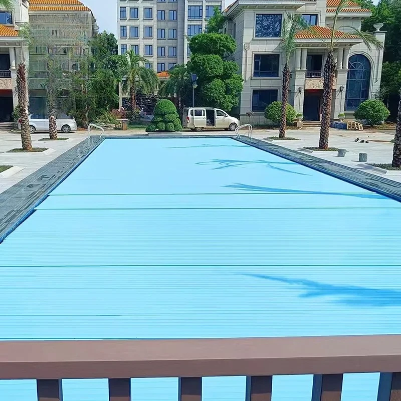 2026for Landy PC Motorized Retractable Pool Cover UV Resistant Easy Maintenance Outdoor Ground Swimming Pool Safety Cover
