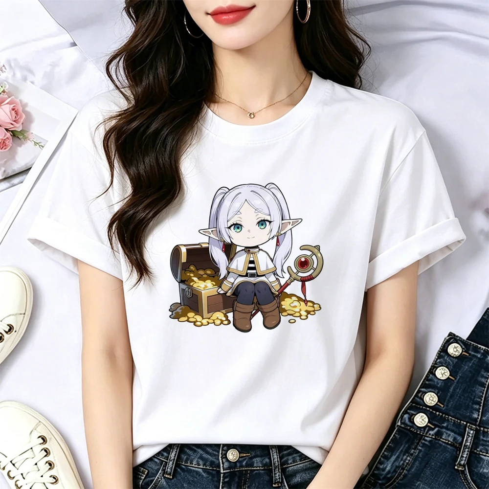 Frieren t-shirt femme funny grunge meme t-shirt party japanese clearance sales y2k streetwear