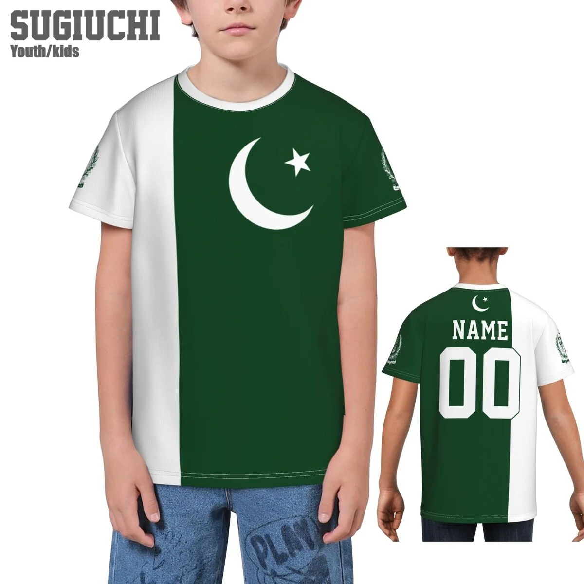 Custom Name Number Pakistan Flag Emblem 3D T-shirts For Kids Youth Boy/Girl Tees jersey Soccer Football Fans Gift T shirt