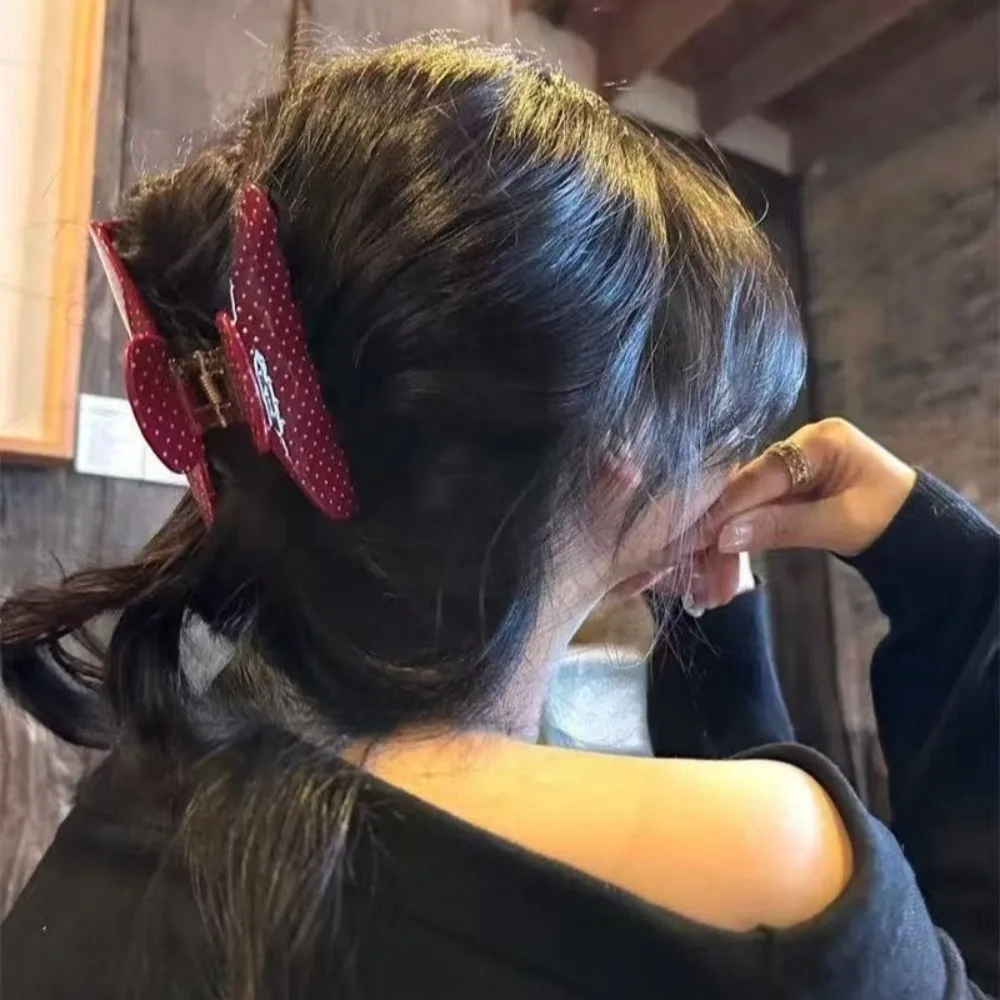 Retro Trendige Damen-Haarklammer 3,35 Zoll mit Wellenpunkt-Design, Modische Mädchen-Haarspange, Süße INS Haaraccessoires für Frauen und Mädchen – Detail 8
