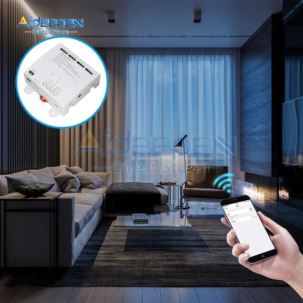 16A Mini Wifi Bluetooth Switch DIY 3/4 Way 433MHZ Remote Control Relay Automation For Smart Life Work With Alexa Google Home