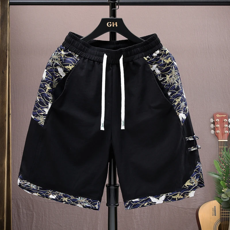 

Новые китайские мужские повседневные тонкие свободные летние брюки в спортивном стиле, модные молодежные традиционные спортивные брюки средней длины прямого кроя