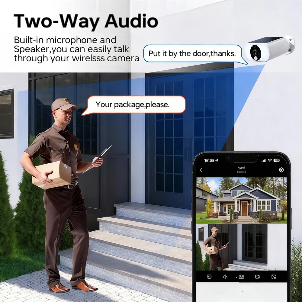 5MP Outdoor Solar Surveillance Camera Kit 4CH 4.39 Inch NVR WiFi Security Cameras Set PIR Humanoid Detection Color Night Vision