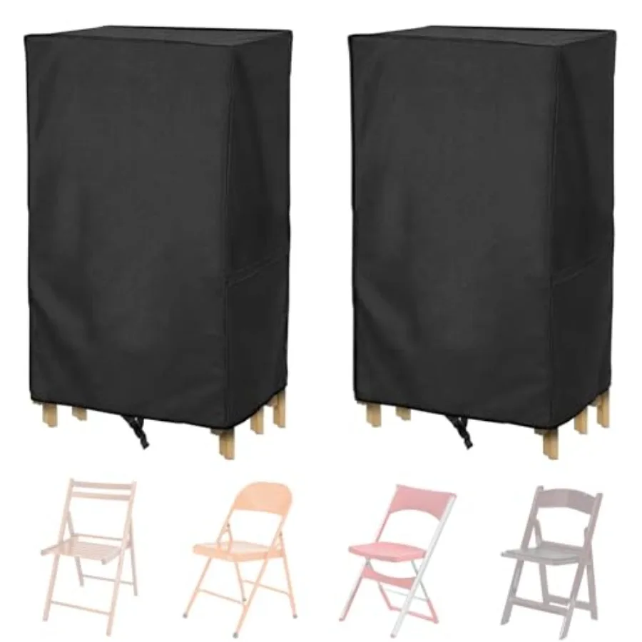 

Folding Chair Storage Bag for 2 Pack600D Heavy Duty Waterproof for Plastic and Wooden Folding Chairs 20'L x 12''W x 39''H-Black