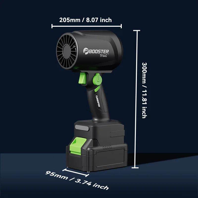 BOOSTER TF64-C household handheld high-power detachable turbine water-blowing and dust-removing violent fan