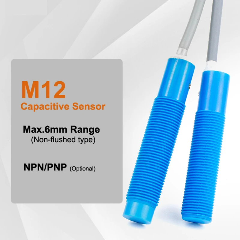 Long Range M12 M18 M30 Normally Open Capacitive Sensor DC Type NPN PNP Outputs Non-metallic
