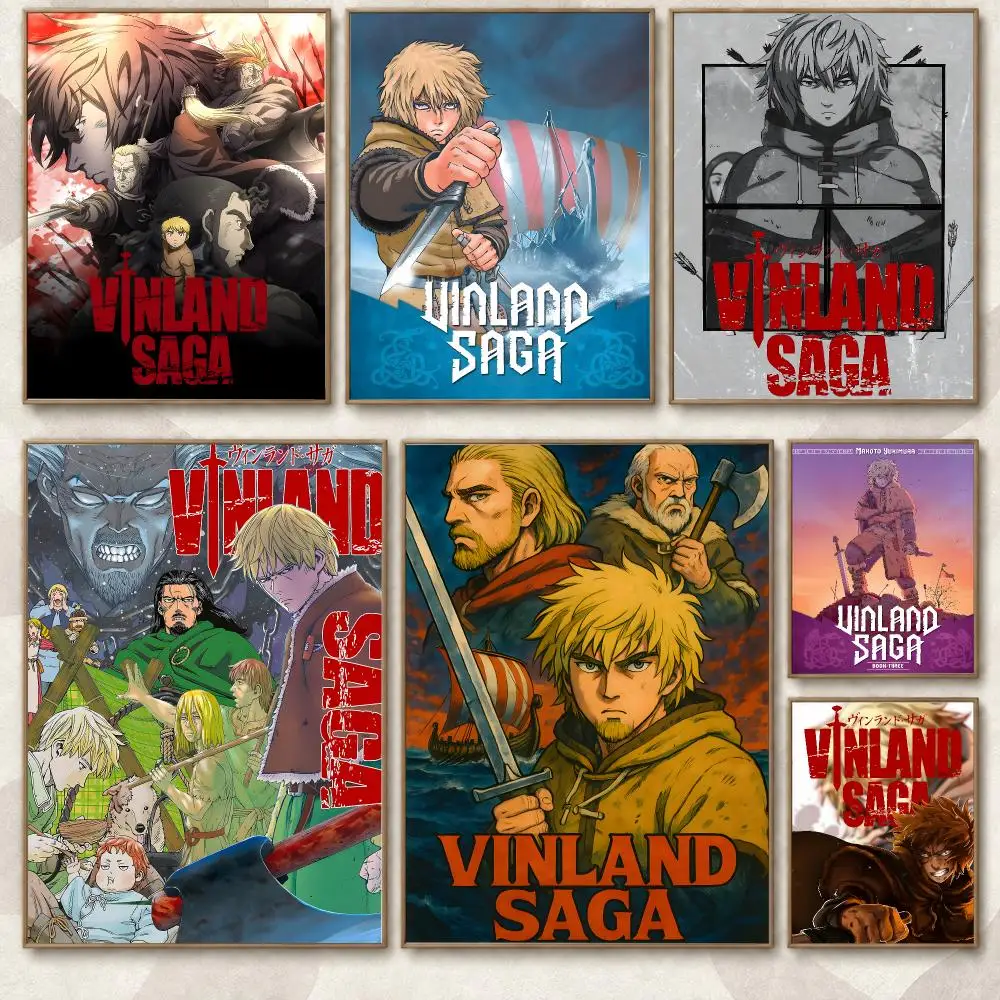 Vinland Saga Anime Series Epic Warrior Adventure Style Poster Aesthetic Art Print for Bedroom & Living Room Decor, Unframed