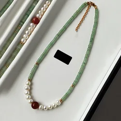 New Style Elegant Natural Jade & Freshwater Pearl & Agate Stone 14K Gold Filled Female Jewelry Set For Women Necklace Bracelet