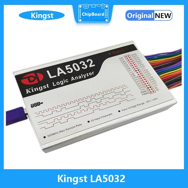 

Kingst LA5032 USB Logic Analyzer 500M max sample rate,32 Channels,10B samples, MCU,ARM,FPGA debug tool, English software