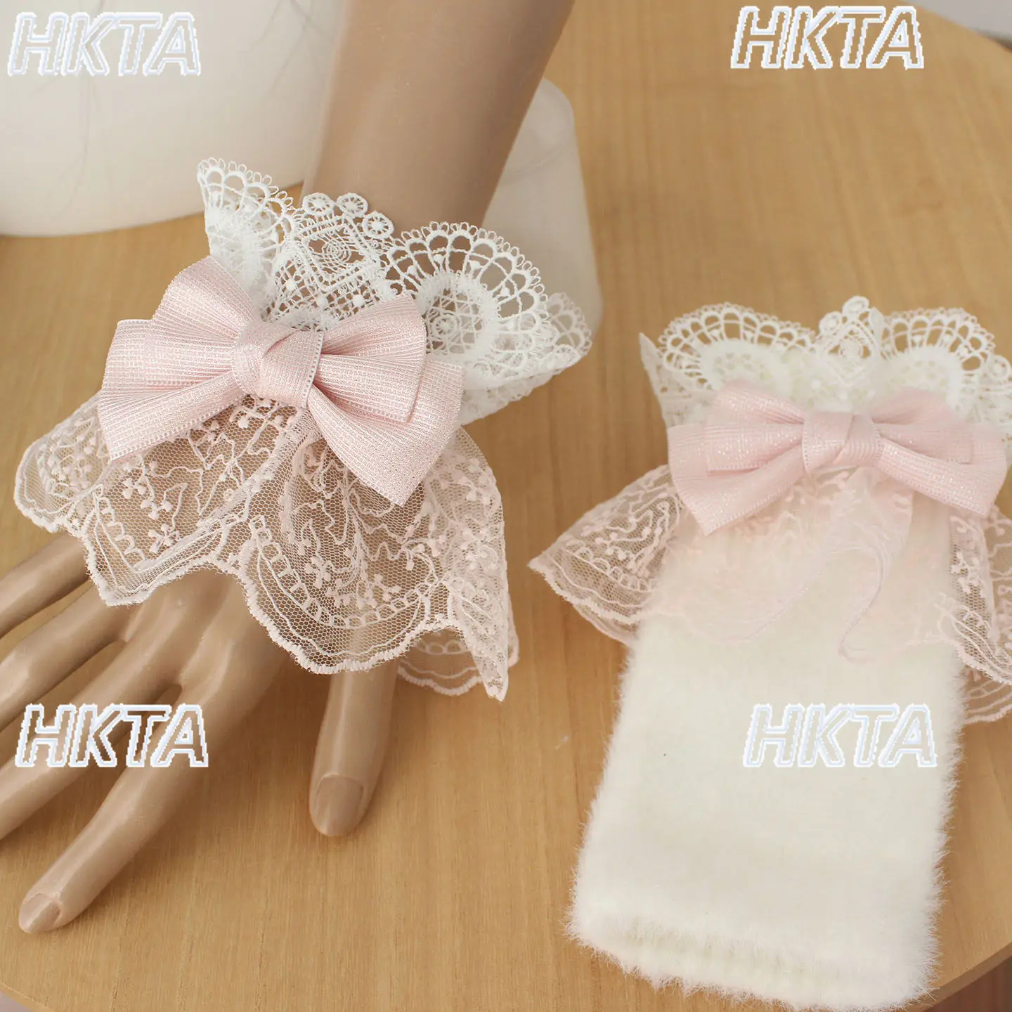 

Японские милые теплые перчатки-полупальцевики в стиле лолита с кружевом, бантом и пушистой отделкой, аксессуары для одежды, женские