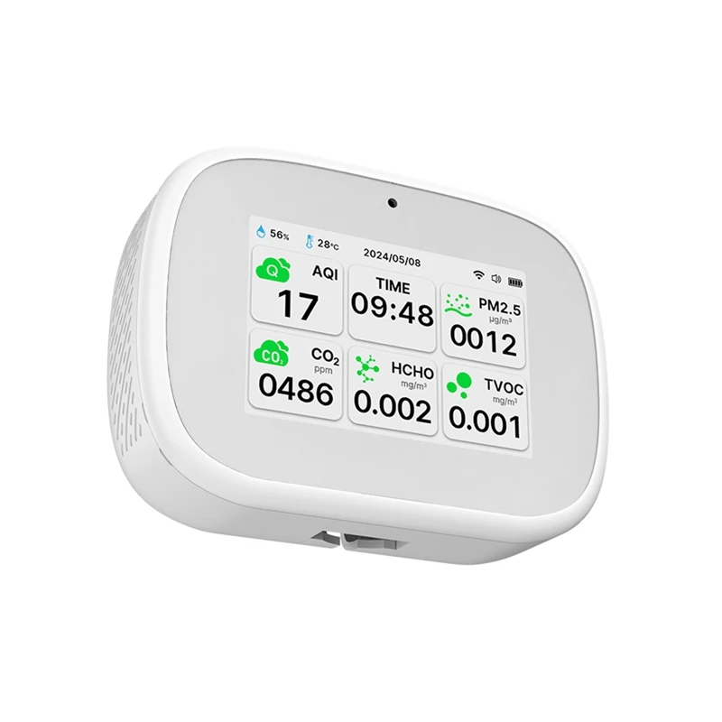 

Розничная торговля Tuya Wi-Fi 10в1 Детектор качества воздуха PM2.5 PM1.0 PM10 CO2 TVOC HCHO Тестер TFT-дисплей Измеритель температуры времени