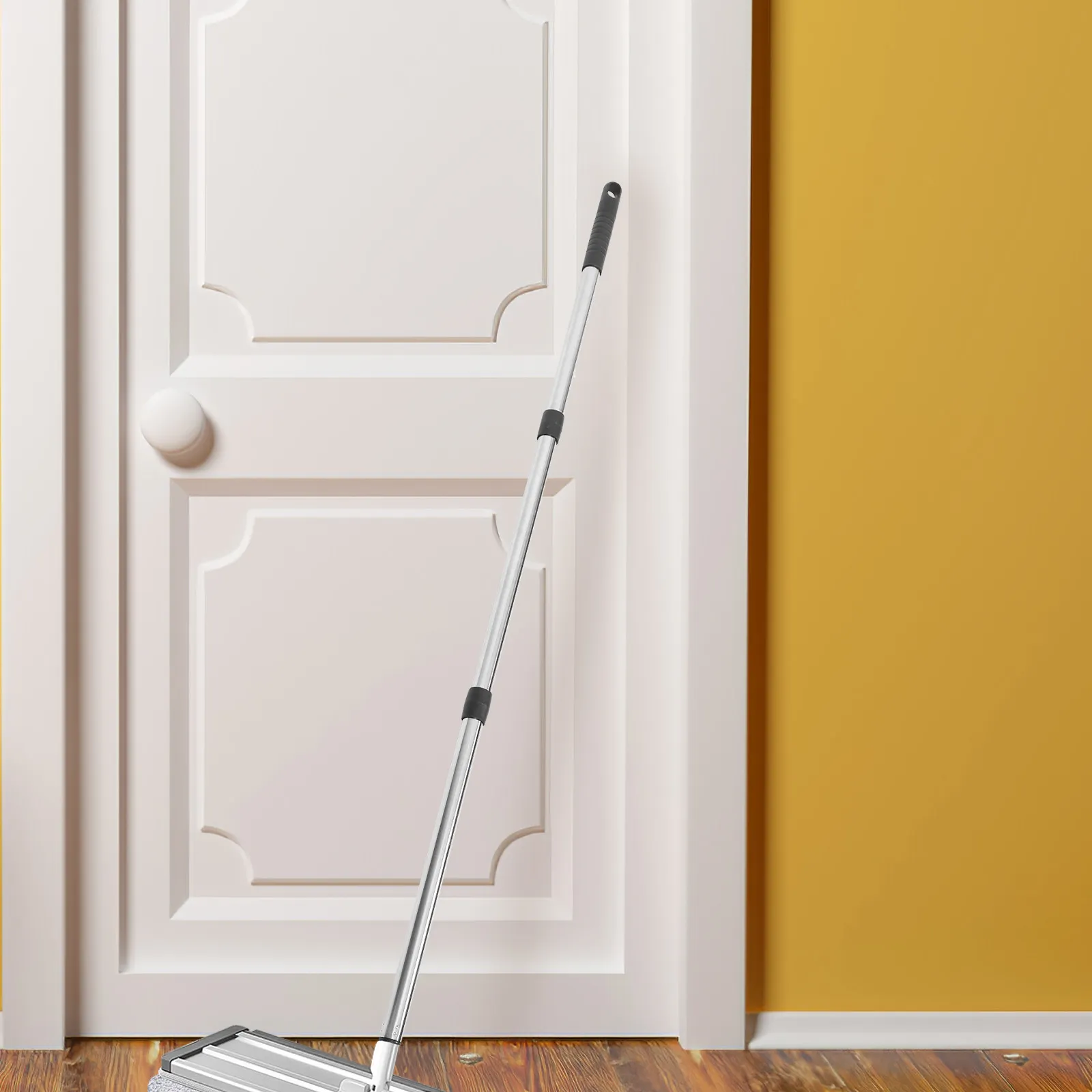 

Three-Section Adjustable Mop Handle Replacement Heavy-Duty Metal and Plastic Mop Pole for Floor Cleaning Bathroom Household Use