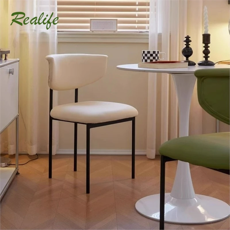 Realife French Cream Style Dining Chair Home High-end Designer Style Dining Table Chair Internet Famous  Home Backrest Chair New